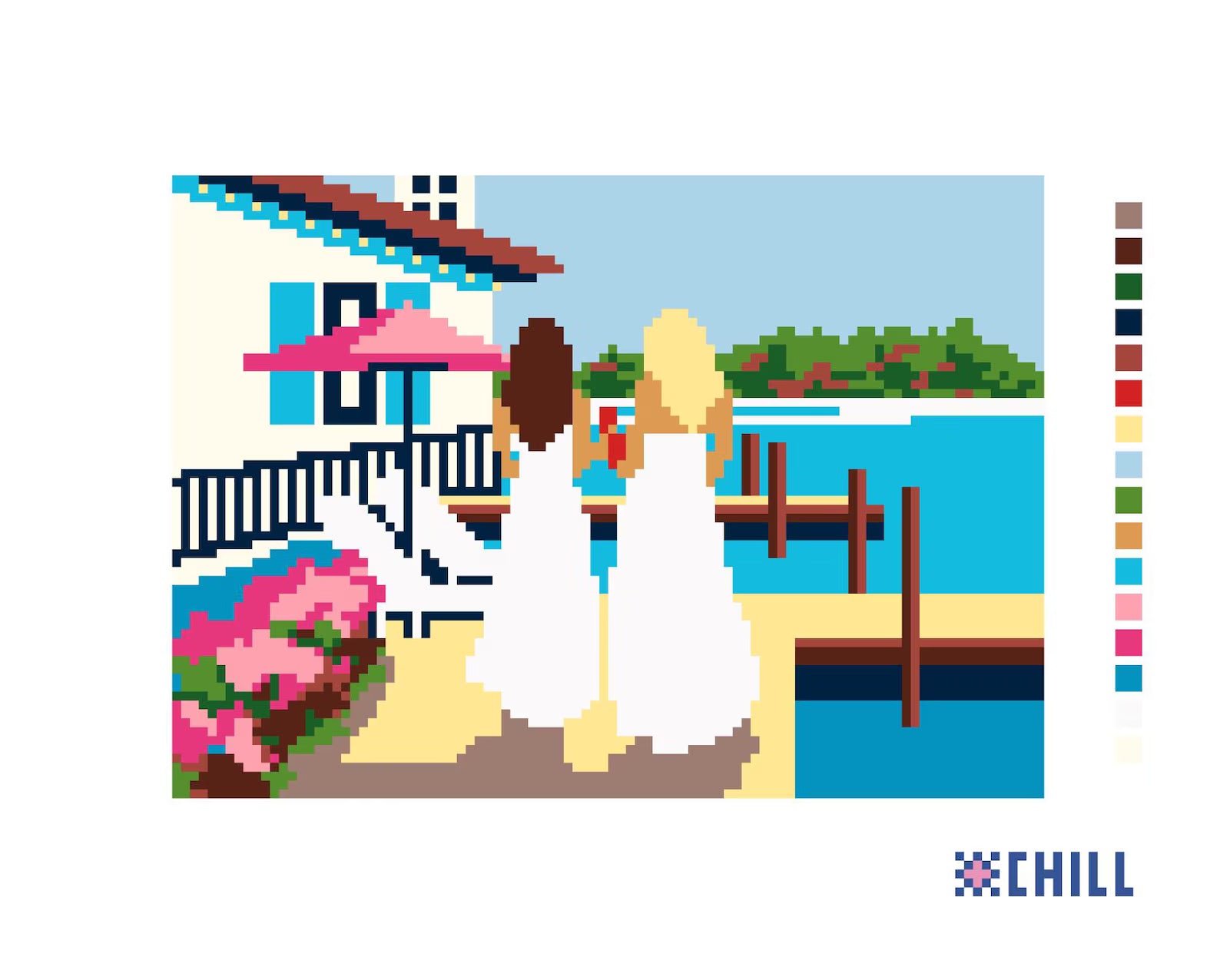 Sundowner Needlepoint Canvas – Summer Toast Design – Needlepoint & Chill