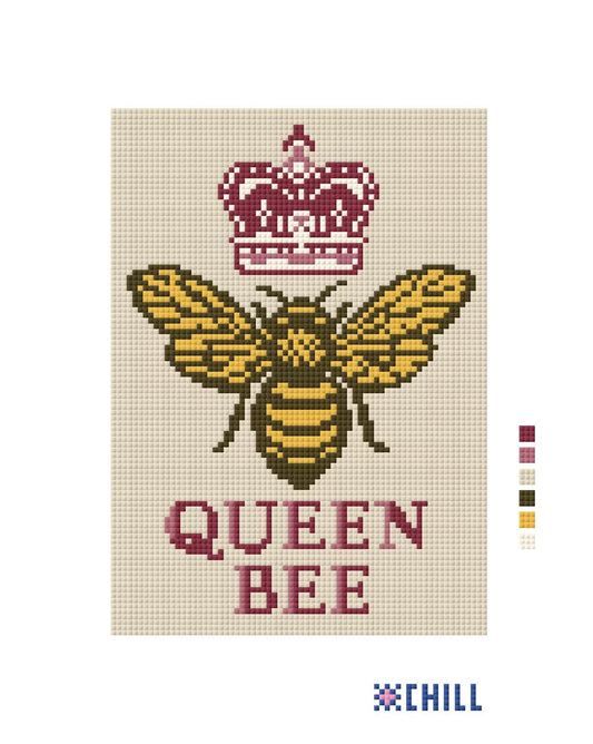 Queen Bee Large Size Needlepoint Canvas – Statement Piece – Needlepoint & Chill