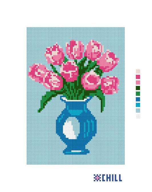 Pink Tulips Needlepoint Canvas – Flower Series