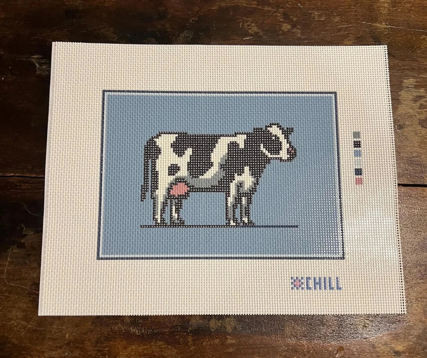 Cow Needlepoint Canvas – Canvas Detail – Needlepoint & Chill