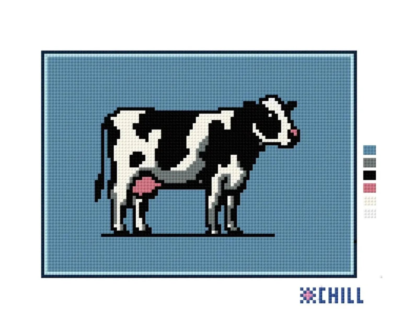 Cow Needlepoint Canvas – Farm Animal Series – Needlepoint & Chill