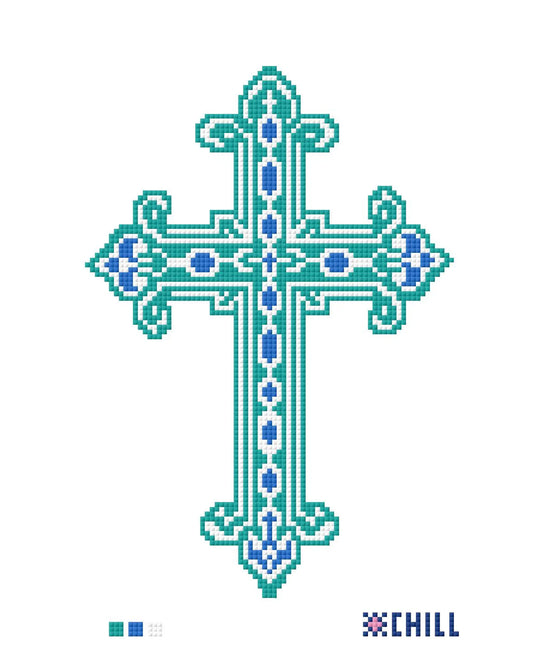 Custom Cross Needlepoint Canvas – Baptism or Confirmation Gift