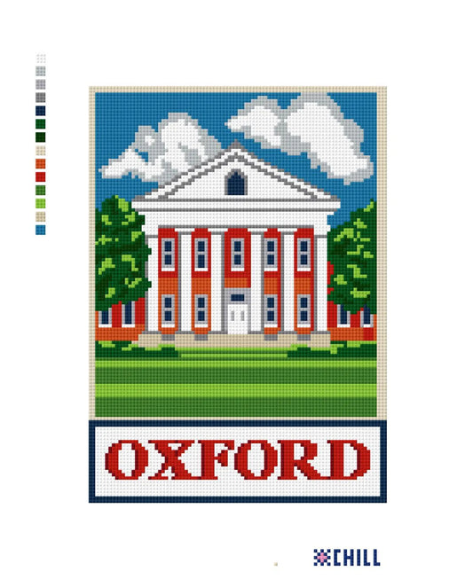 Oxford Mississippi Lyceum Needlepoint Canvas – Ole Miss Campus Landmark – Needlepoint & Chill