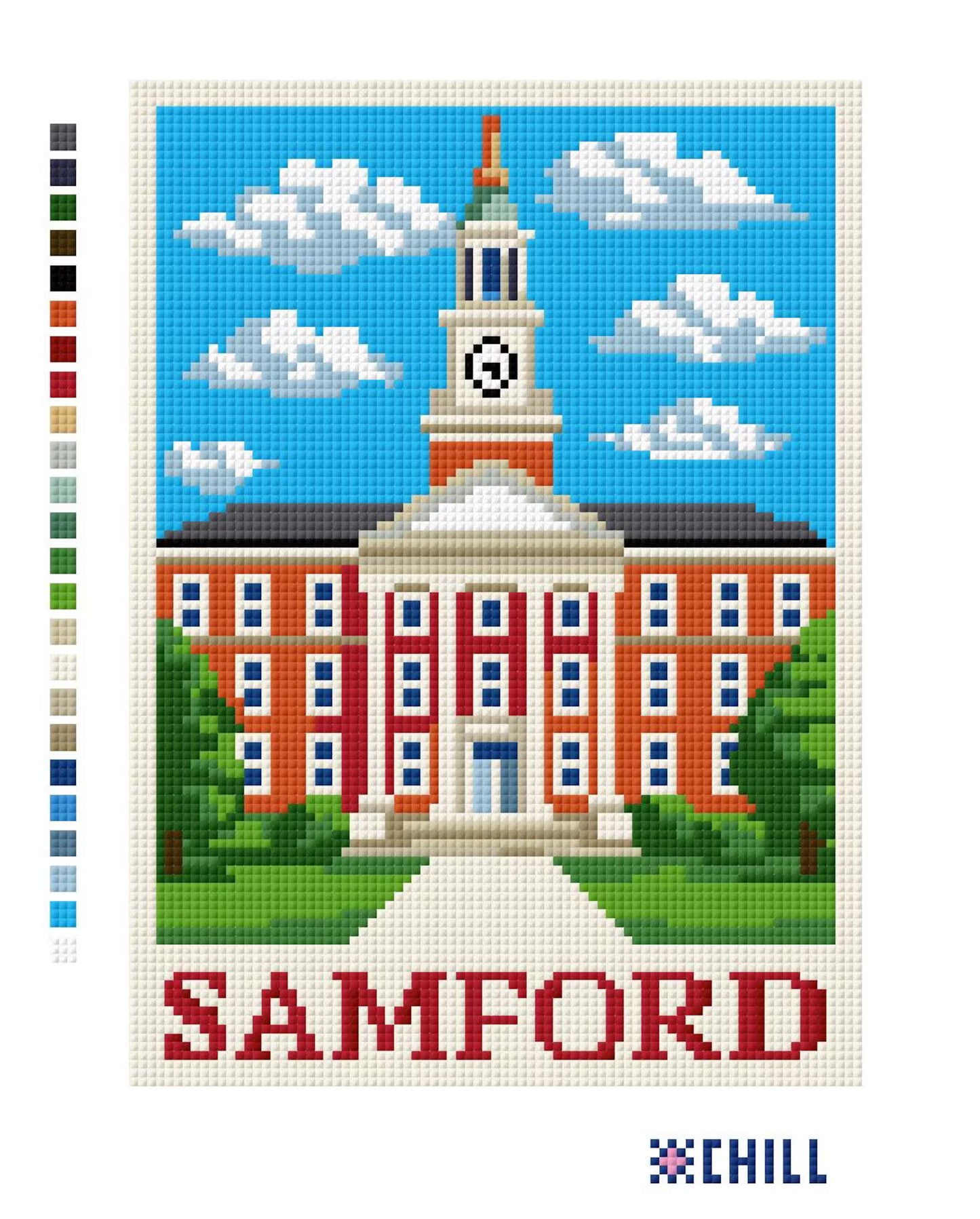 Samford University Needlepoint Canvas – Birmingham, Alabama Landmark