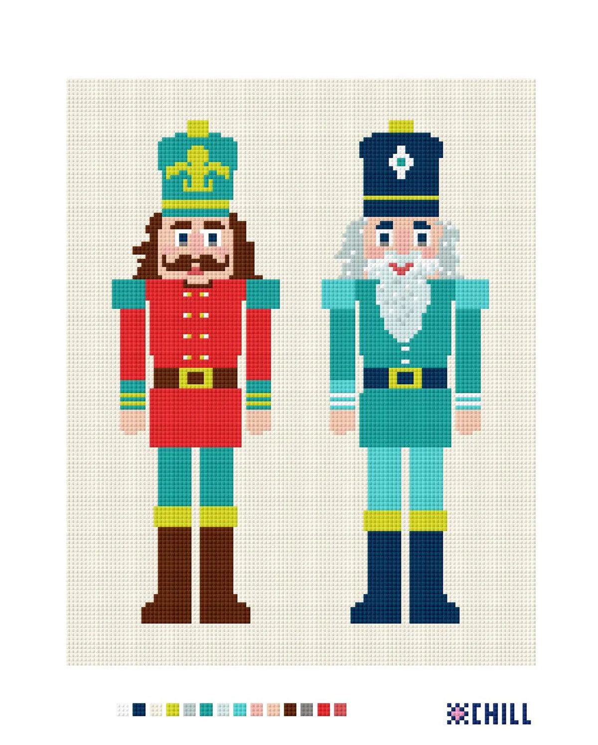 Nutcracker Soldiers Needlepoint Canvas – Canvas Detail – Needlepoint & Chill
