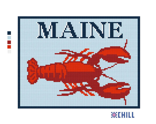 Maine Lobster Needlepoint Canvas – Coastal Charm – Needlepoint & Chill