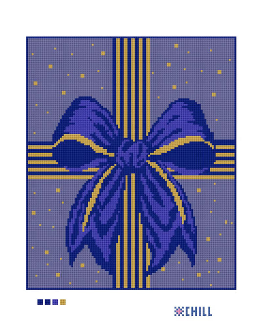 Royal Purple Christmas Gift Needlepoint Canvas – Holiday Design – Needlepoint & Chill