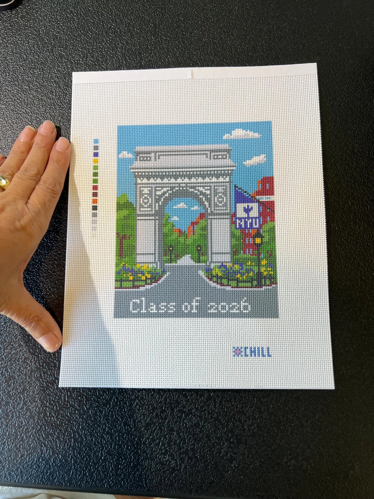 NYC Arch Campus Needlepoint Canvas – Canvas Detail – Needlepoint & Chill