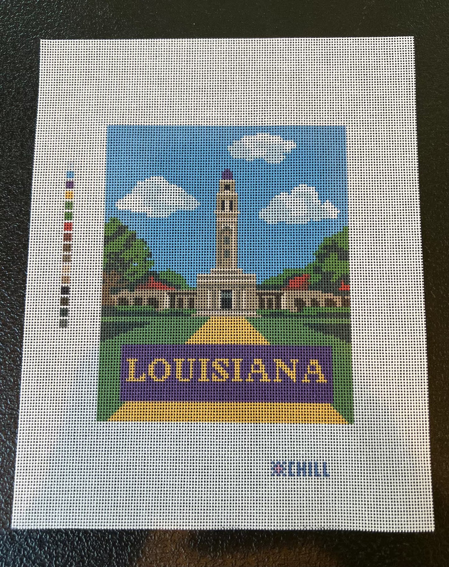 LSU Memorial Tower Needlepoint Canvas – Canvas Detail – Needlepoint & Chill