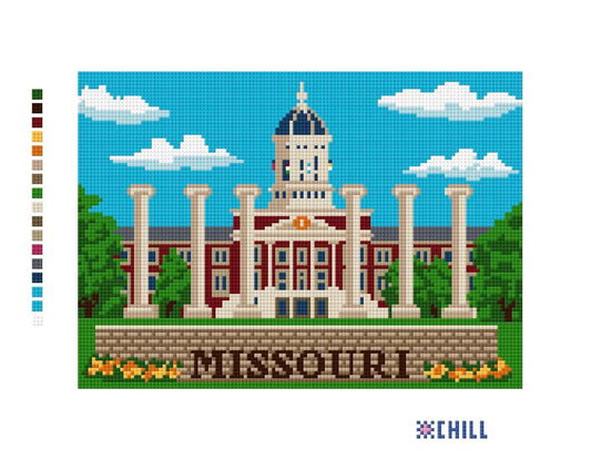Missouri Columns Needlepoint Canvas – Columbia Campus Landmark – Needlepoint & Chill