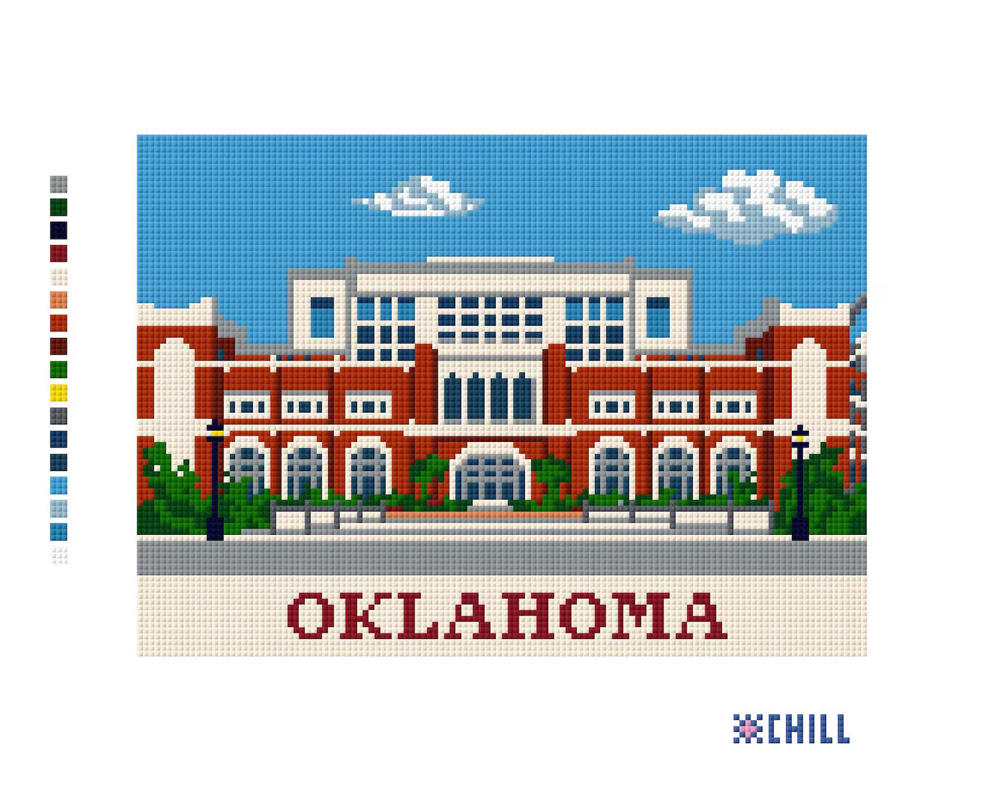 Oklahoma Campus Architecture Needlepoint Canvas – Norman Landmark – Needlepoint & Chill