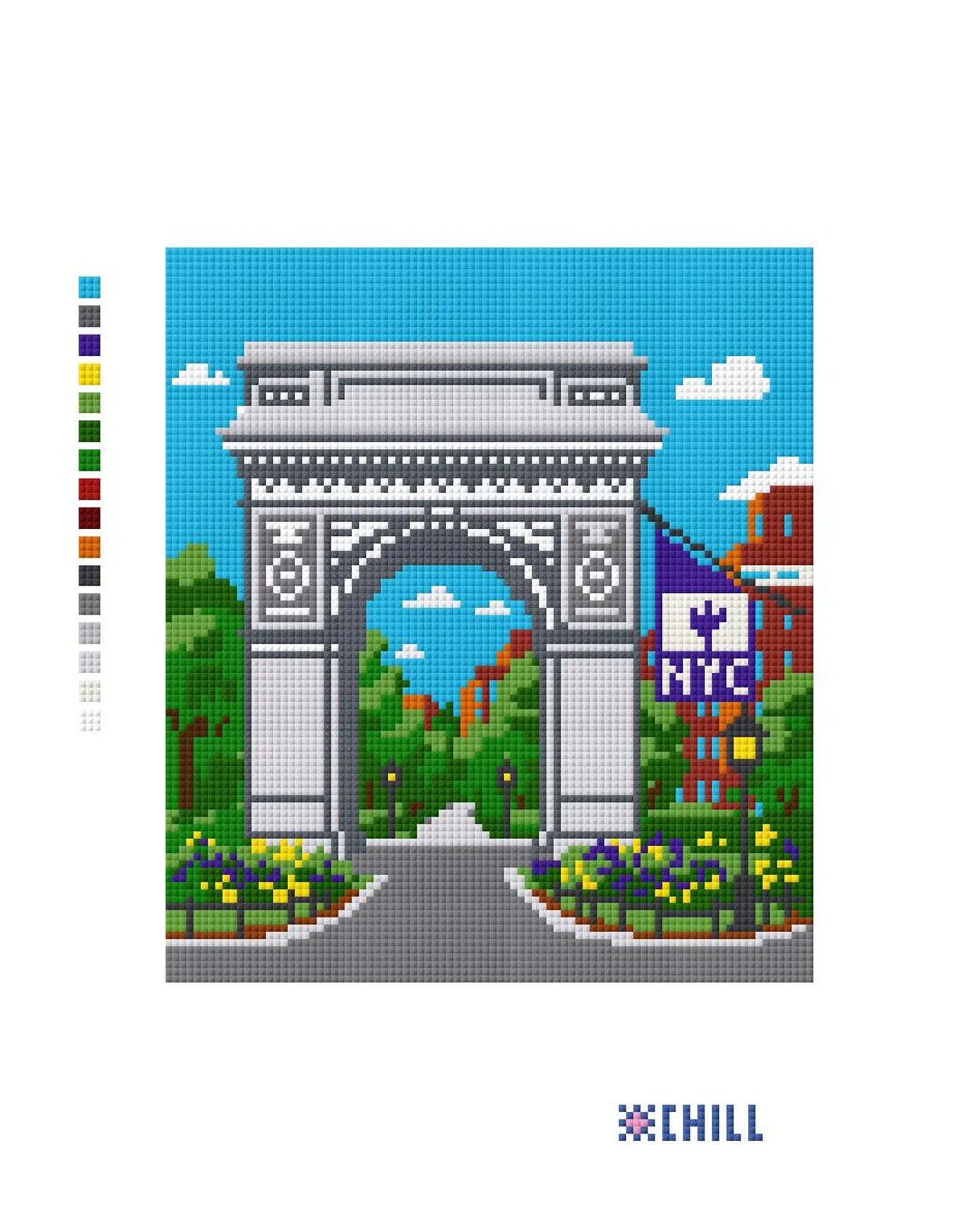 NYC Arch Campus Needlepoint Canvas – Class of 2026 Keepsake – Needlepoint & Chill