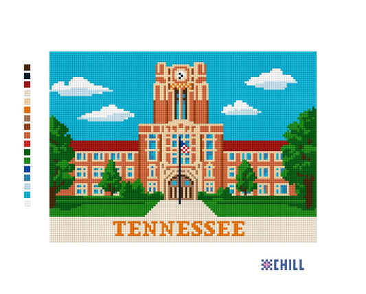 Tennessee Ayres Hall Needlepoint Canvas – Knoxville Campus Landmark – Needlepoint & Chill