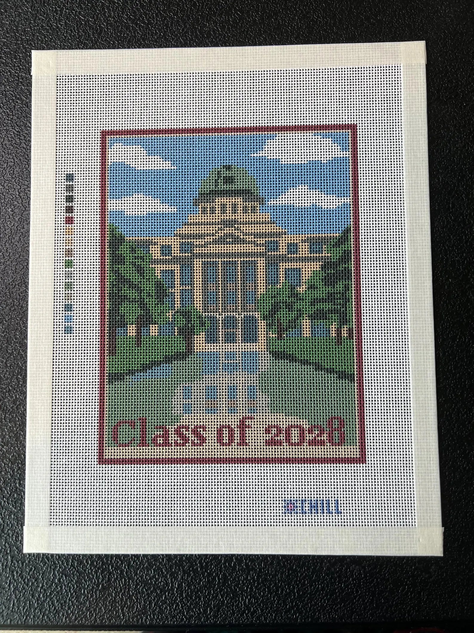 College Station Texas A&M Landmark Needlepoint Canvas – Canvas Detail – Needlepoint & Chill