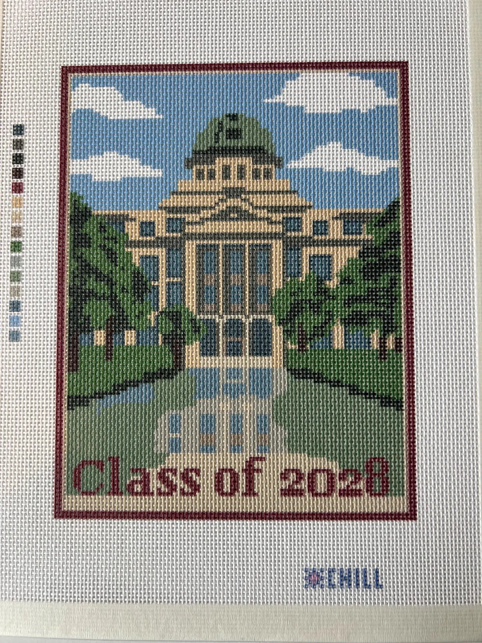 College Station Texas A&M Landmark Needlepoint Canvas – Full View – Needlepoint & Chill