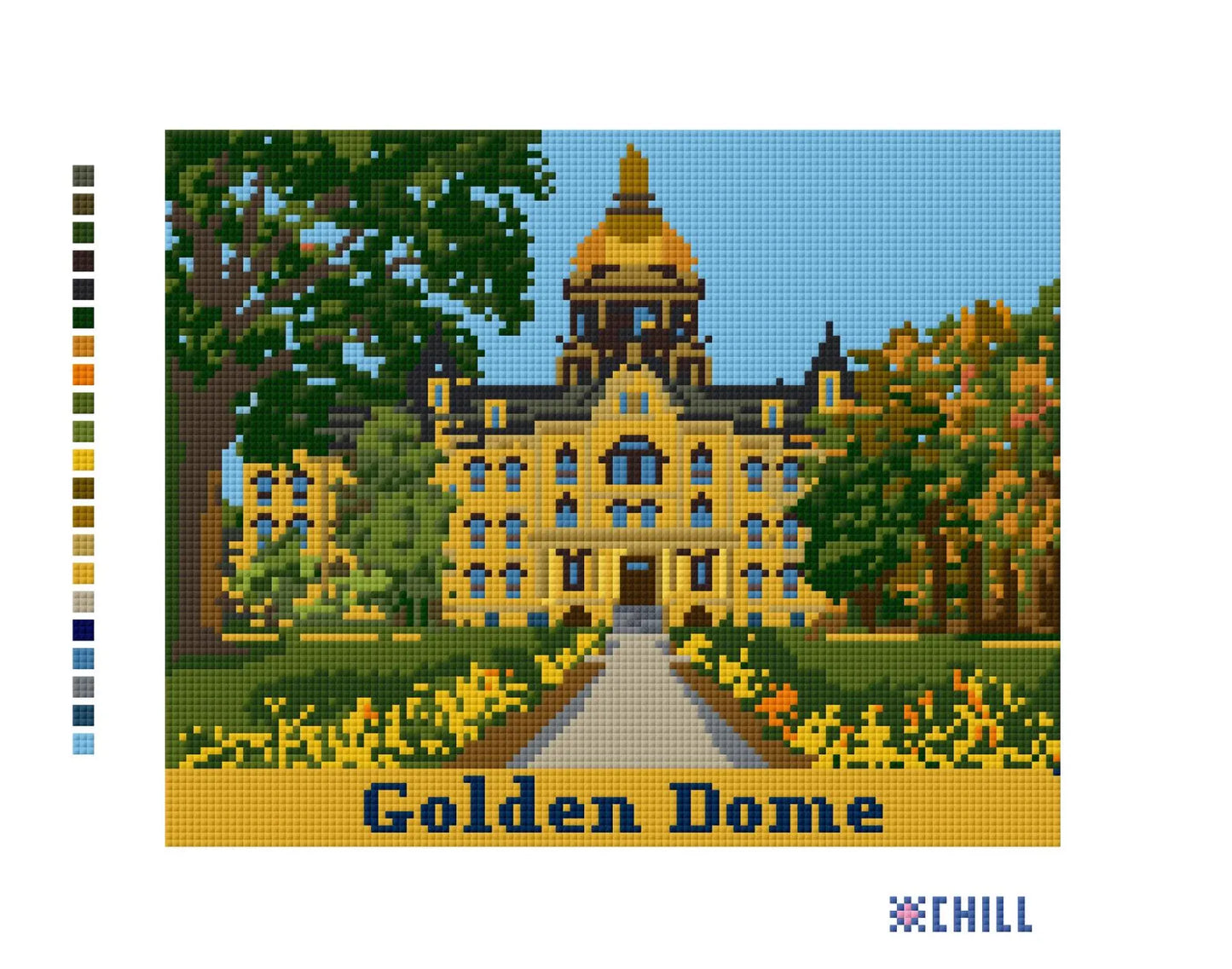 Golden Dome Campus Needlepoint Canvas – South Bend Indiana – Needlepoint & Chill