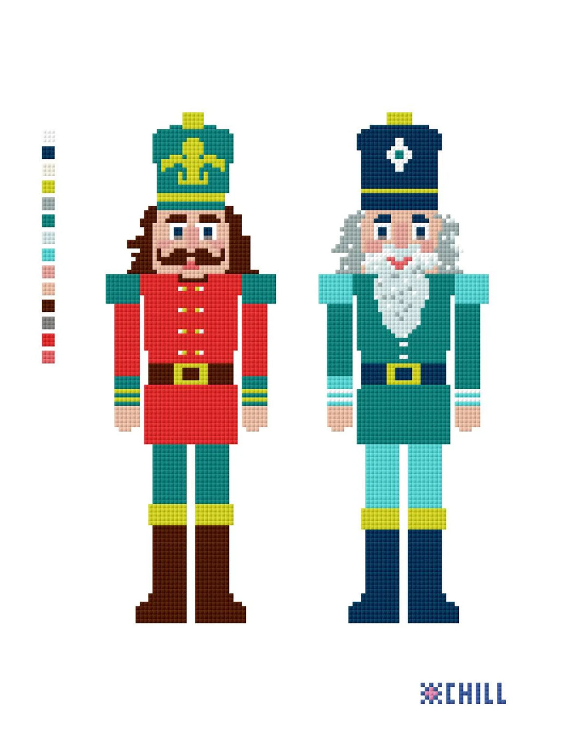 Nutcracker Soldiers Needlepoint Canvas – Classic Holiday Duo – Needlepoint & Chill