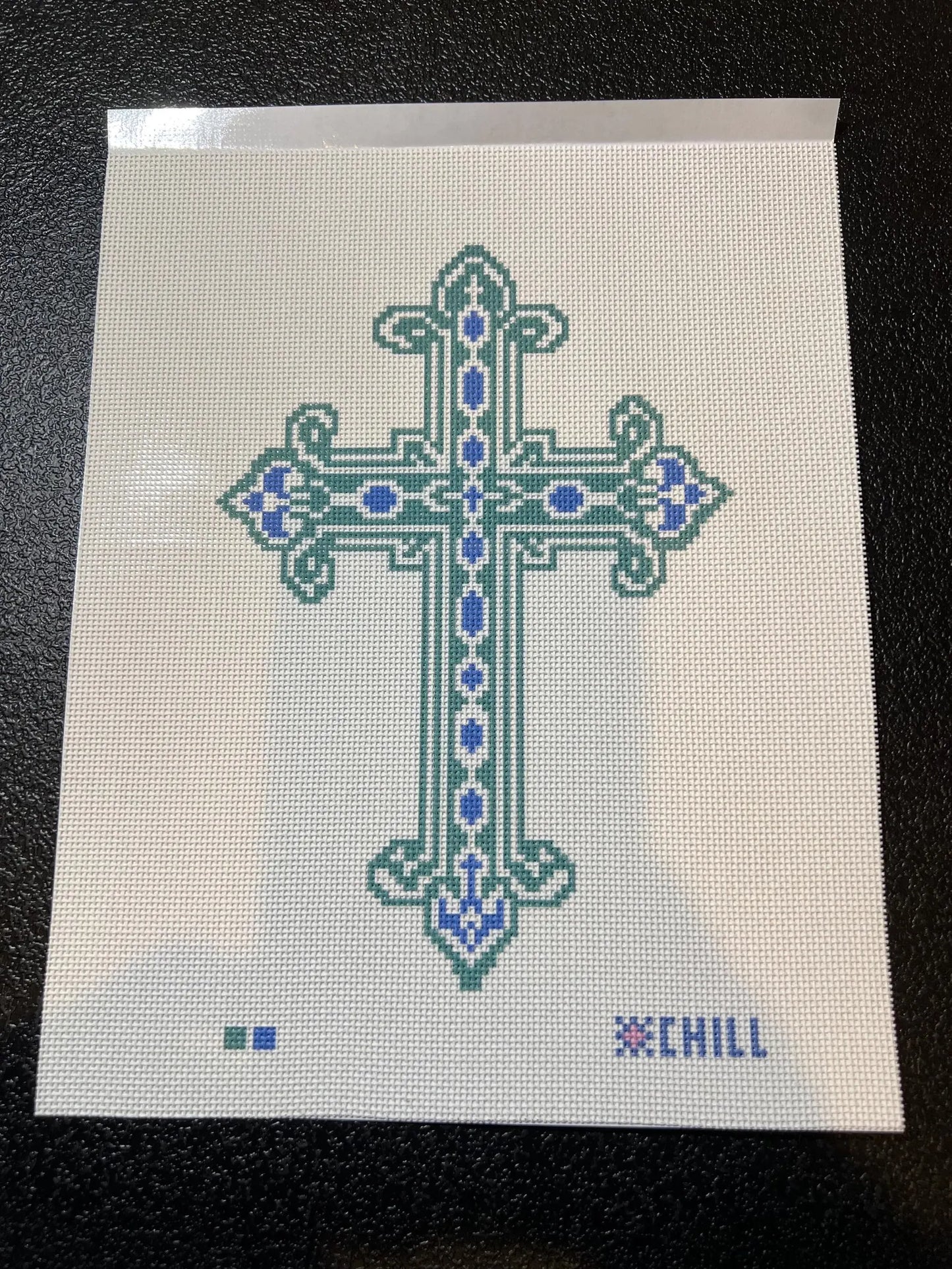 Custom Cross Needlepoint Canvas – Baptism or Confirmation Gift