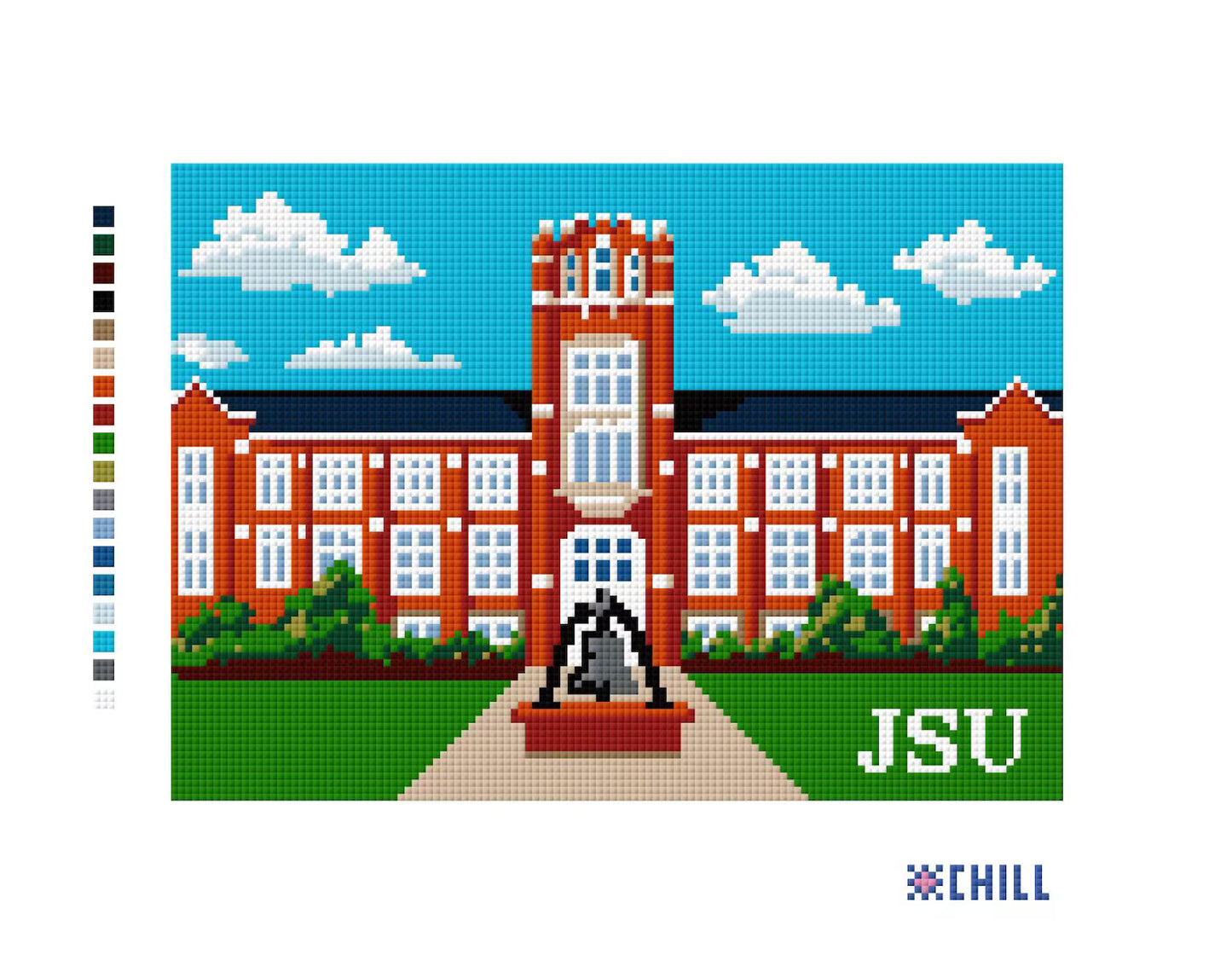 Jacksonville Alabama Needlepoint Canvas – Campus Spirit Design