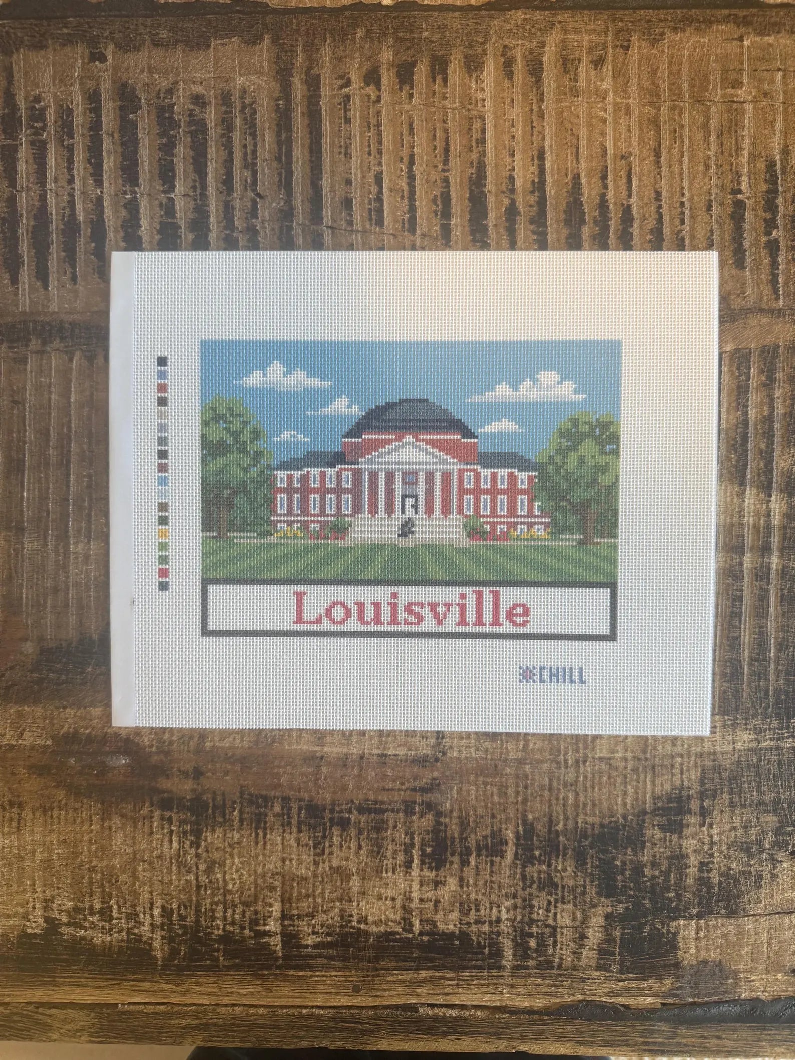 Louisville Campus Needlepoint Canvas – Full View – Needlepoint & Chill