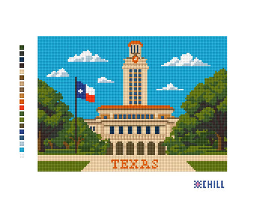 Texas Tower Needlepoint Canvas – Austin Campus Landmark – Needlepoint & Chill