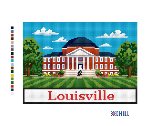 Louisville Campus Needlepoint Canvas – University Landmark – Needlepoint & Chill