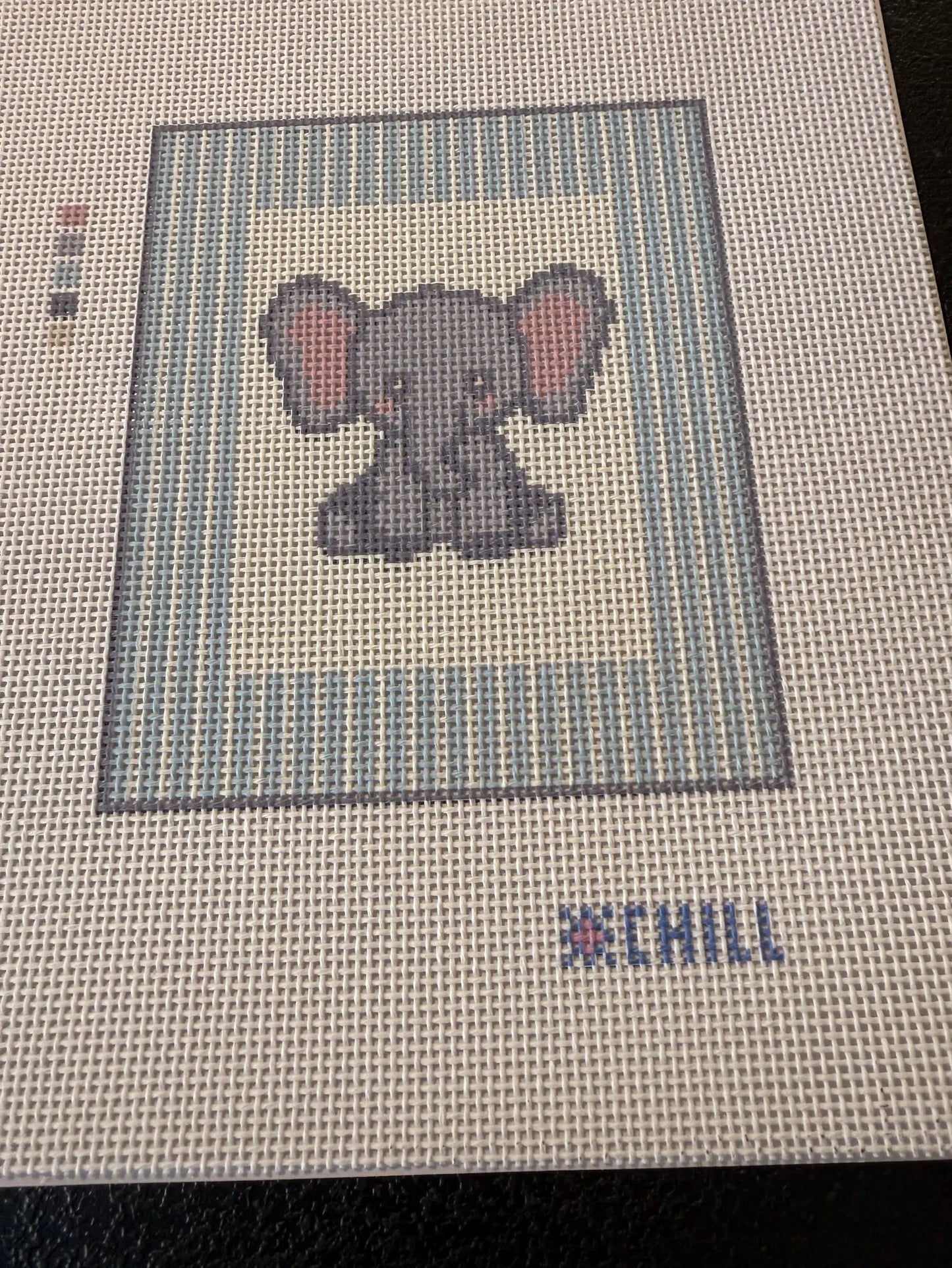 Little AL Blue Elephant Needlepoint Canvas