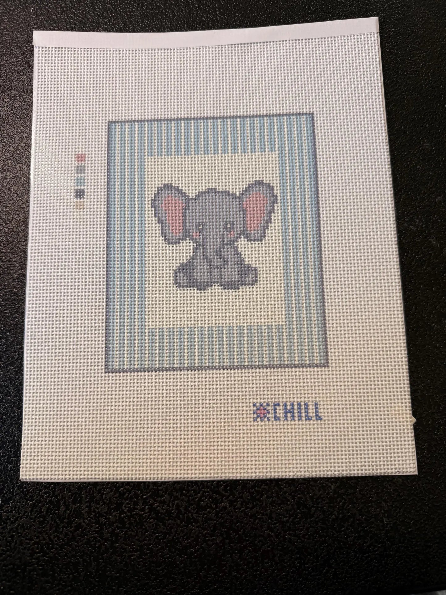 Little AL Blue Elephant Needlepoint Canvas