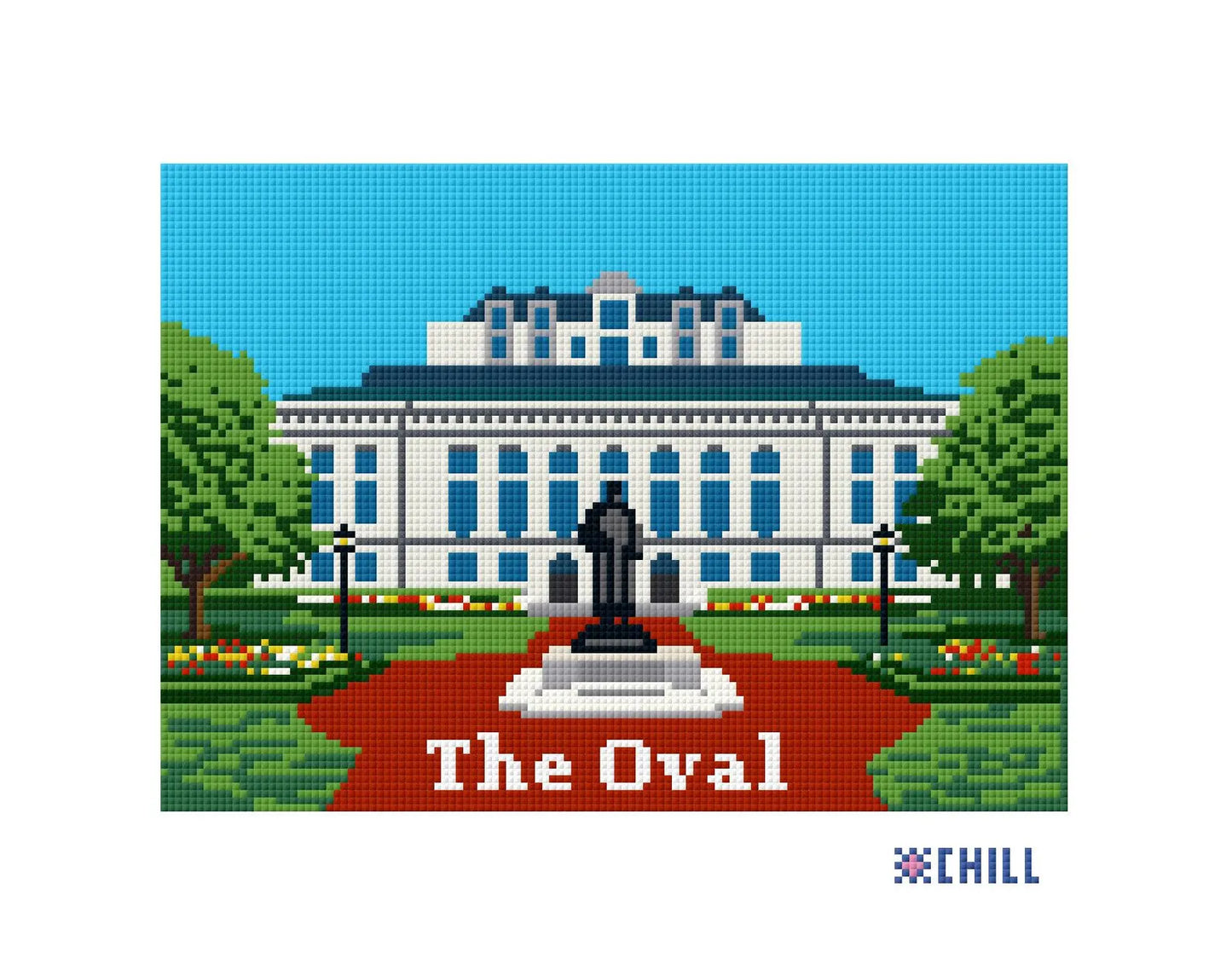 Columbus Library Needlepoint Canvas – Ohio Campus Landmark