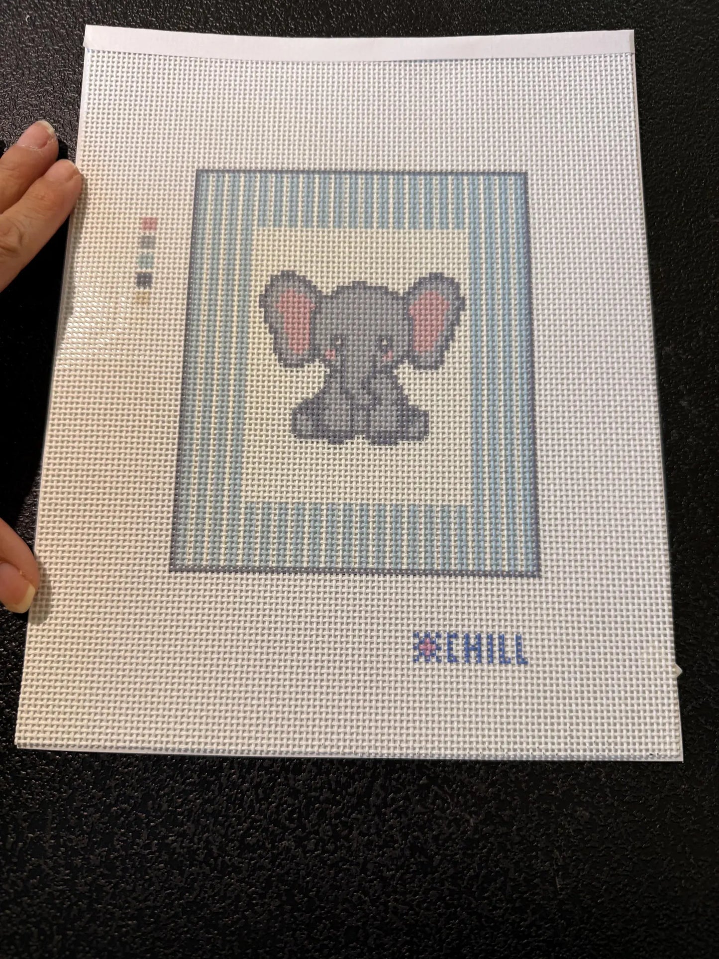 Little AL Blue Elephant Needlepoint Canvas