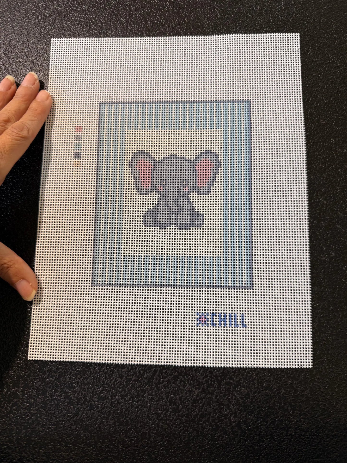 Little AL Blue Elephant Needlepoint Canvas