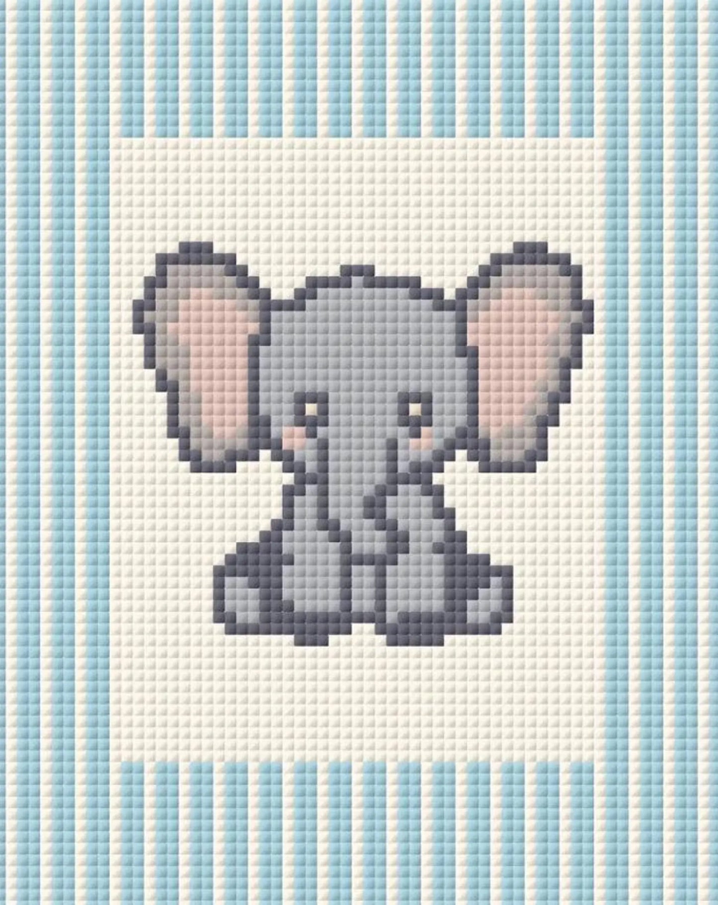 Little AL Blue Elephant Needlepoint Canvas