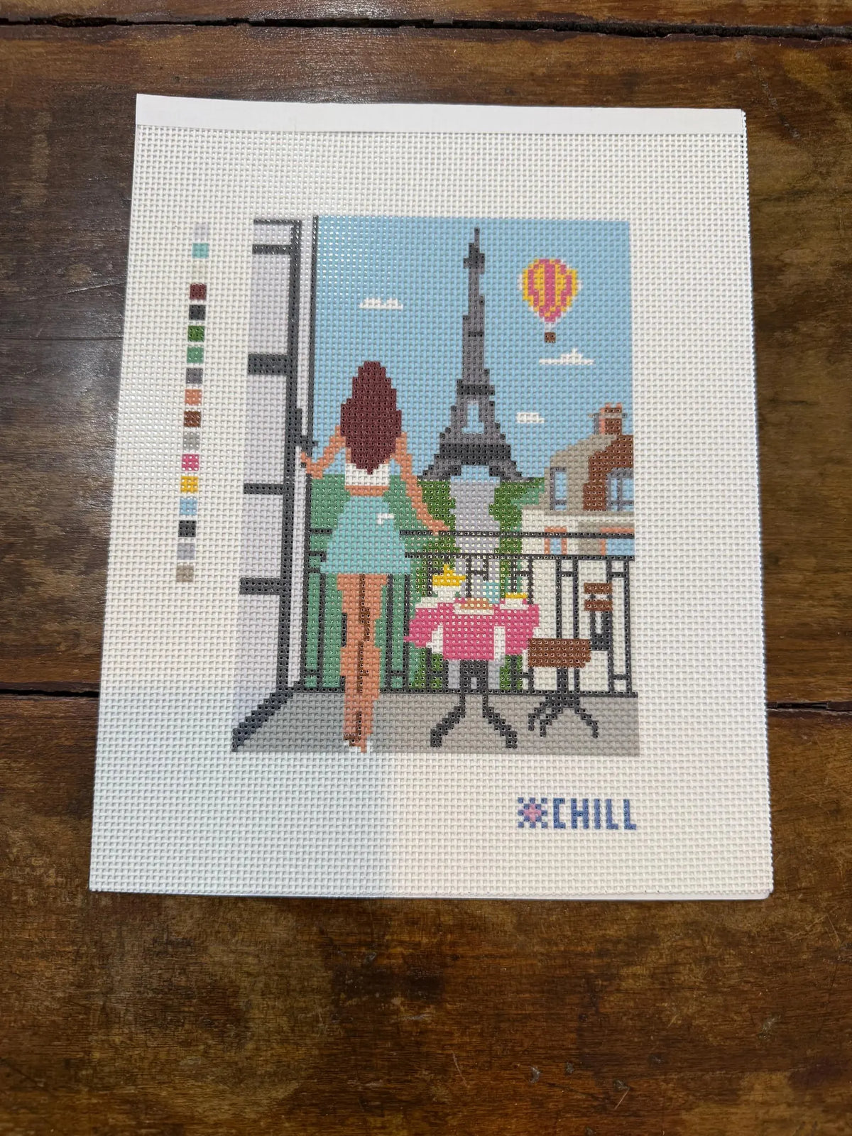 Paris Balcony Needlepoint Canvas – Canvas Detail – Needlepoint & Chill