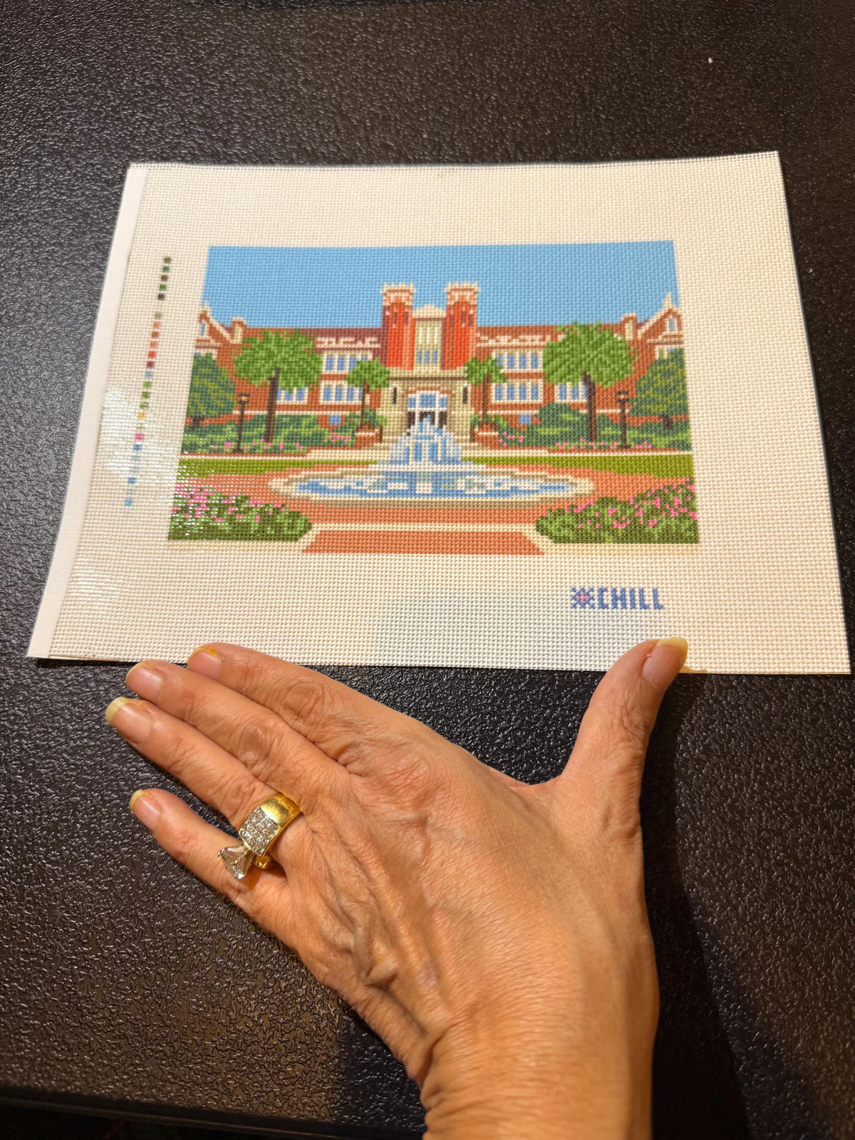 Tallahassee Florida University Landmark Needlepoint Canvas – Full View – Needlepoint & Chill