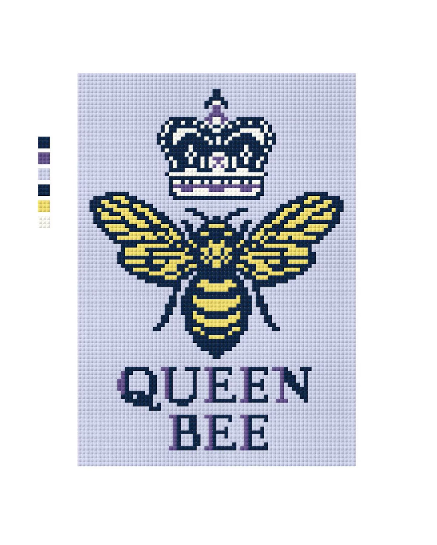 Queen Bee Needlepoint Canvas – Canvas Detail – Needlepoint & Chill