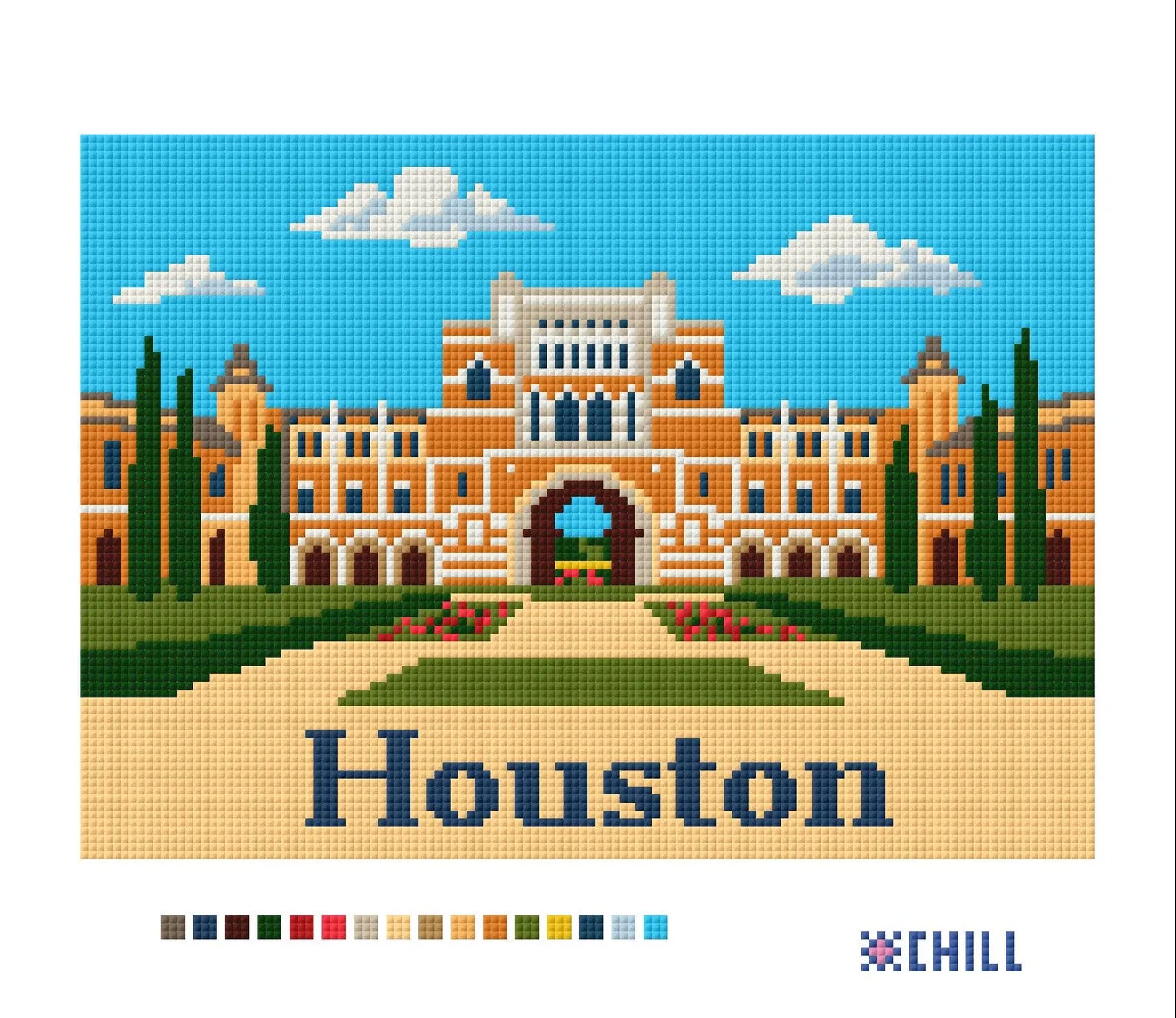 Houston Texas Campus Landmark Needlepoint Canvas – Needlepoint & Chill