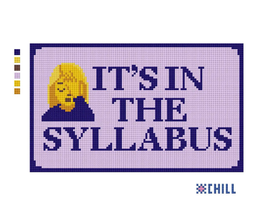 It's in the Syllabus Needlepoint Canvas – Professor Gift – Needlepoint & Chill