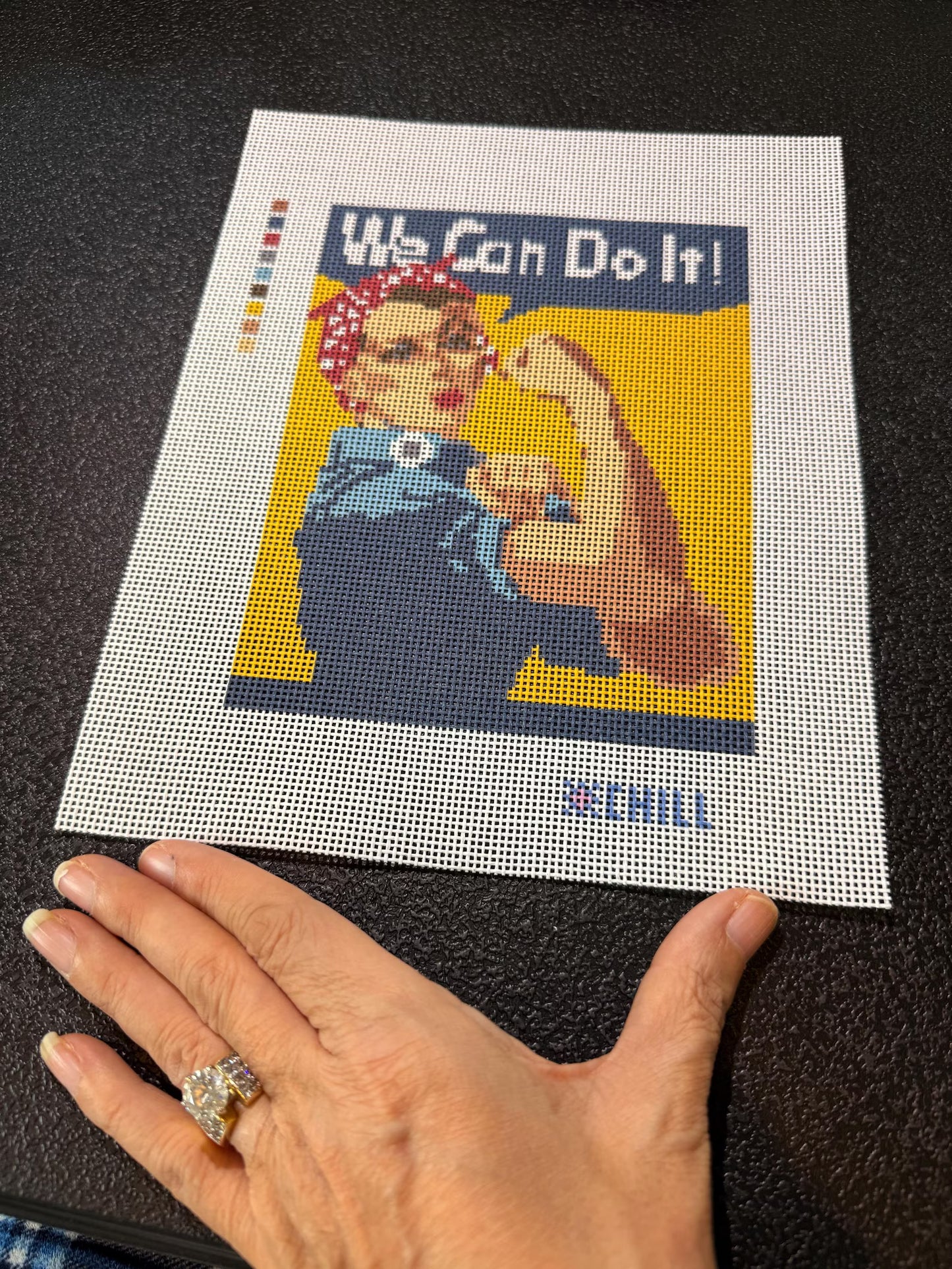Rosie "We Can Do It" Needlepoint Canvas