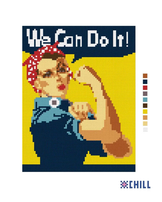 Rosie "We Can Do It" Needlepoint Canvas