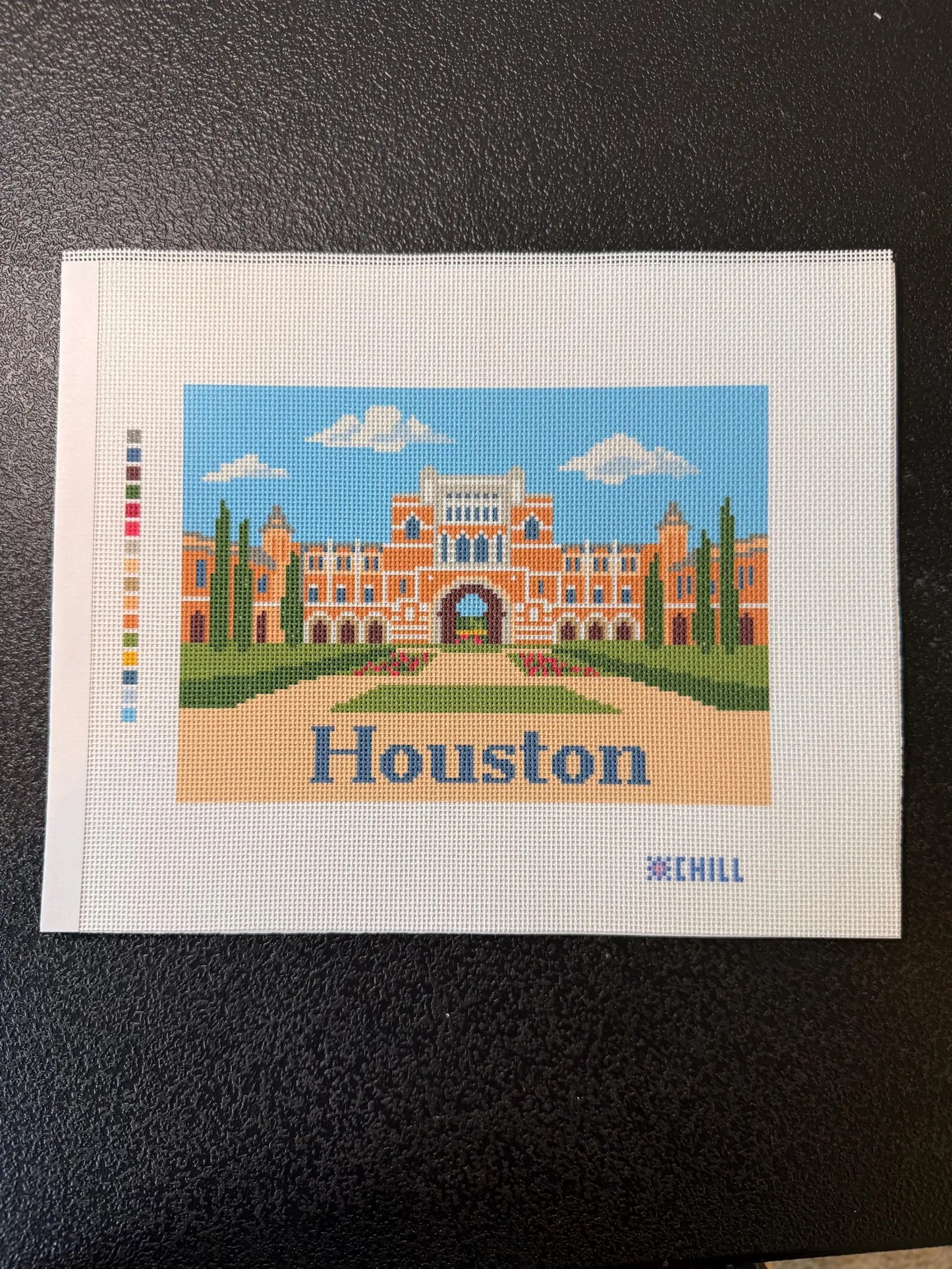 Houston Texas Campus Landmark Needlepoint Canvas – Canvas Detail – Needlepoint & Chill