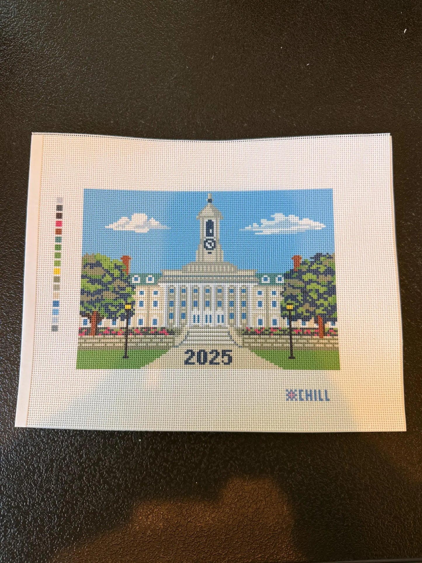 Happy Valley Campus Clocktower Needlepoint Canvas – Canvas Detail – Needlepoint & Chill