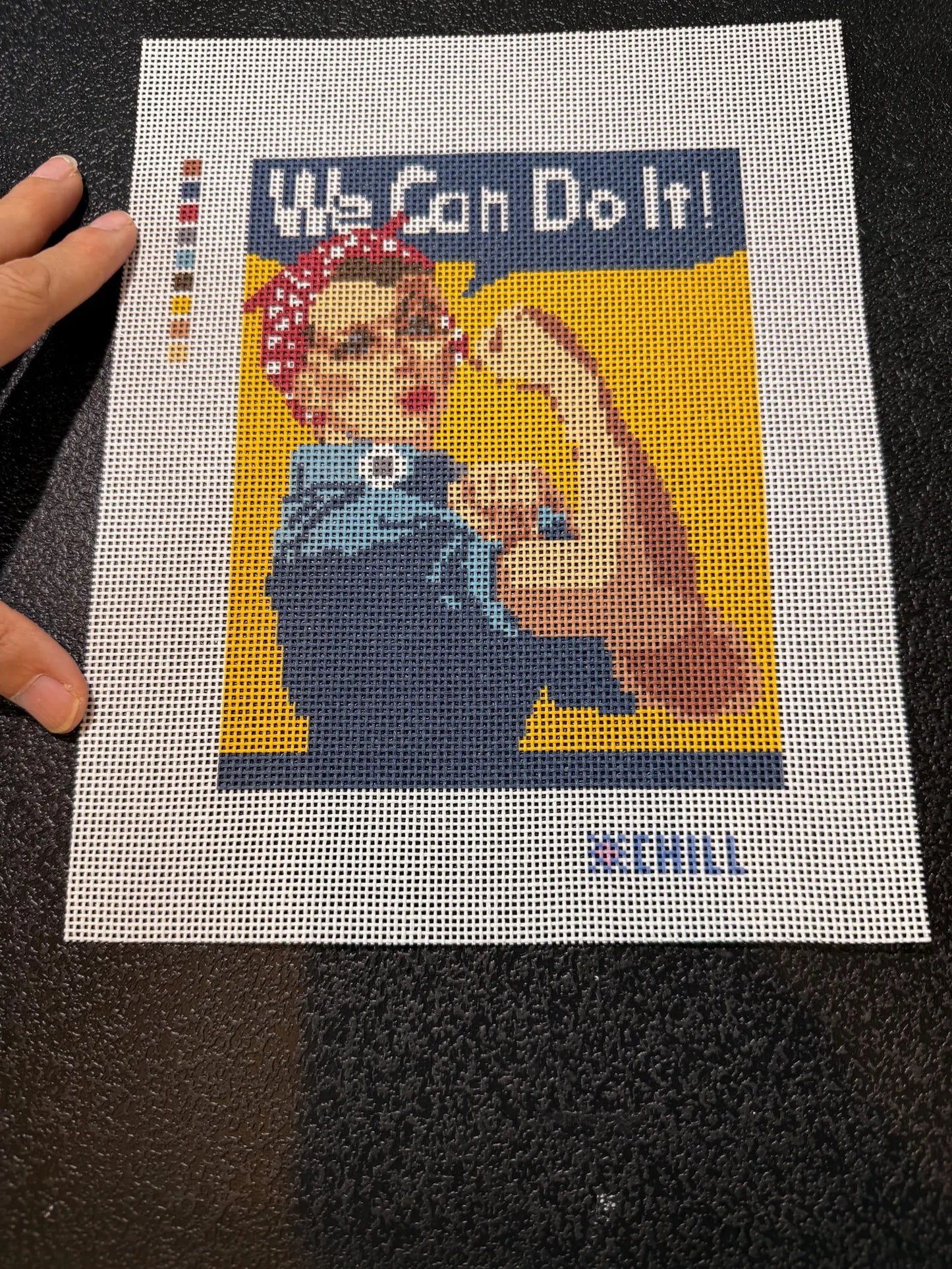 Rosie "We Can Do It" Needlepoint Canvas