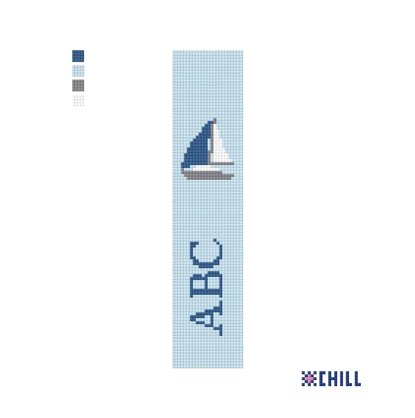 Personalized Sailing Key Fob Needlepoint Canvas