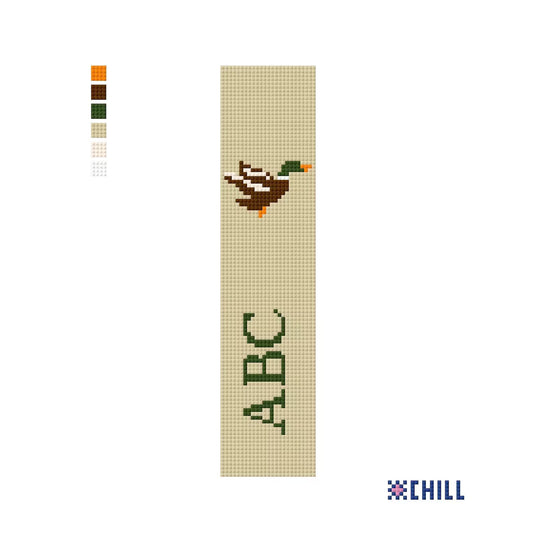 Personalized Duck Hunting Key Fob Needlepoint Canvas – Tan – Needlepoint & Chill