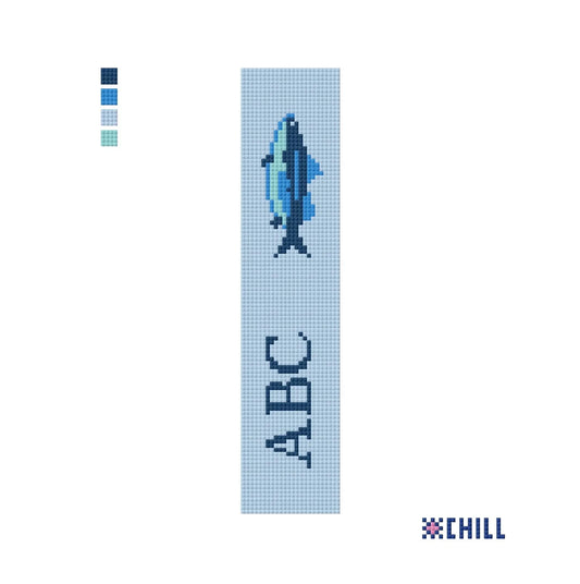 Personalized Fish Key Fob Needlepoint Canvas