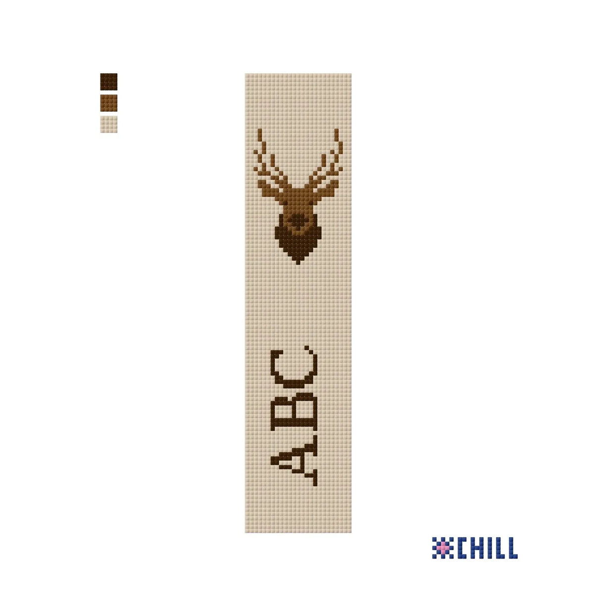 Personalized Deer Hunting Key Fob Needlepoint Canvas – Brown – Needlepoint & Chill