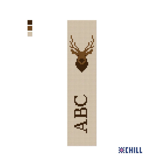 Personalized Deer Hunting Key Fob Needlepoint Canvas – Brown – Needlepoint & Chill