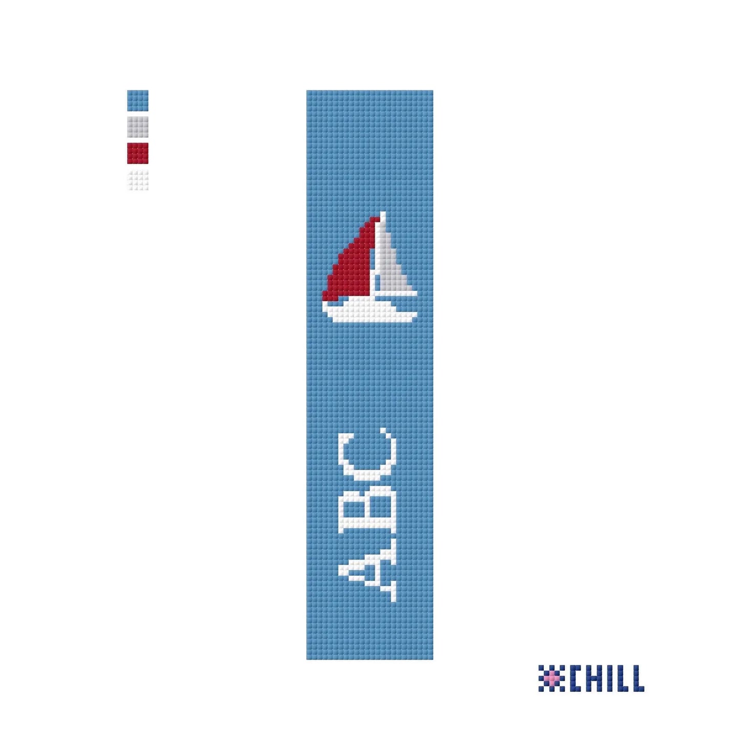 Personalized Sailing Key Fob Needlepoint Canvas