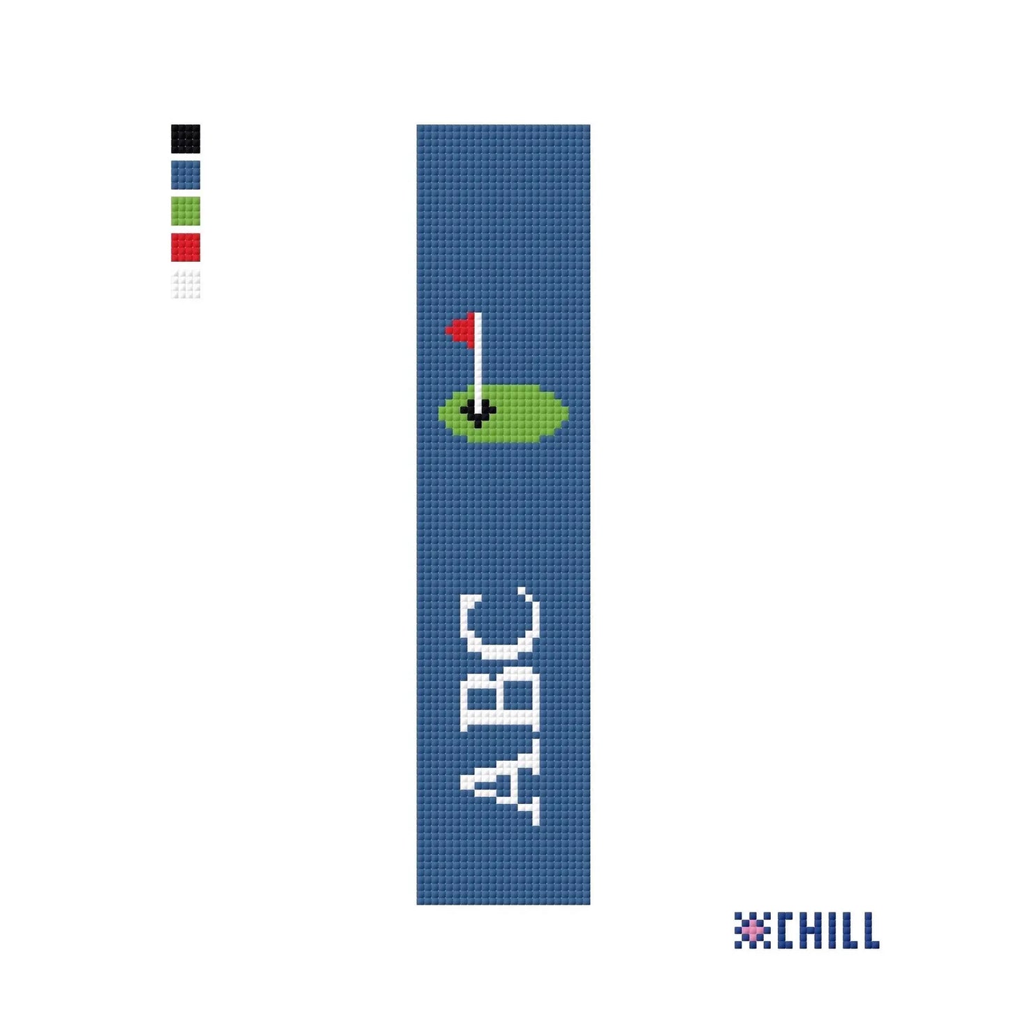 Personalized Golf Key Fob Needlepoint Canvas – Canvas Detail – Needlepoint & Chill