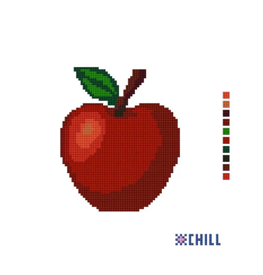 Classic Red Apple Needlepoint Canvas – Fruit Series, Kitchen Decor
